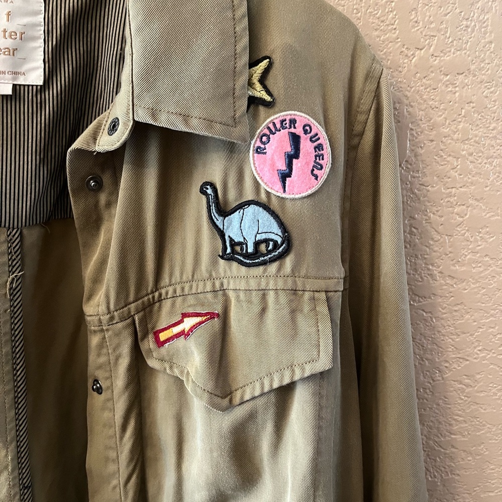 Zara Utility Patch Jacket Women’s Small Khaki 100… - image 4